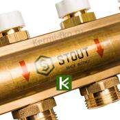 Коллектор для теплого пола с вентилями 10 выходов STOUT SMB 0468 000010